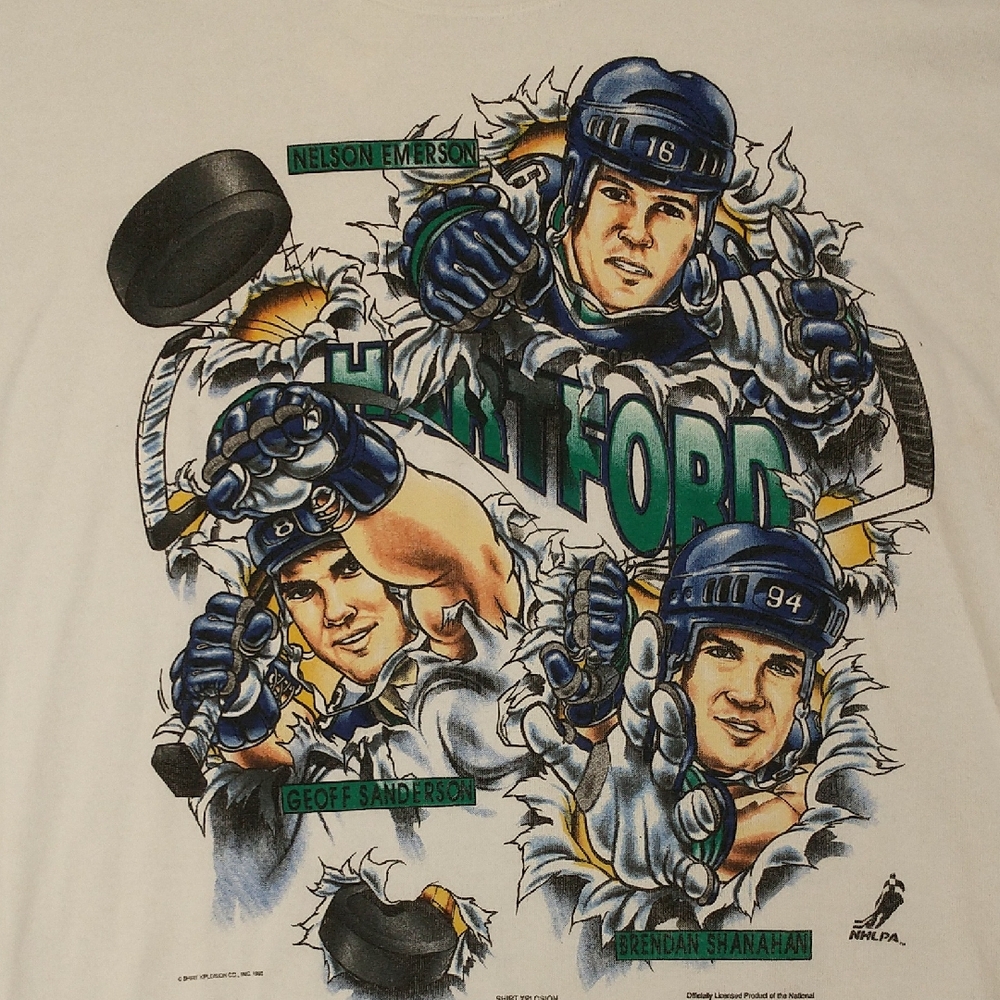 Rare Deadstock 1995 Hartford Whalers Hockey Sweatshirt Bad Boys Full Graphic XL